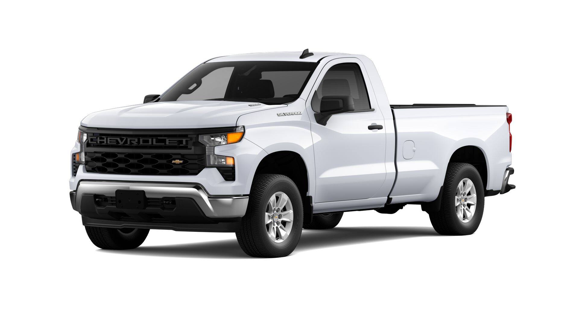 2026 Chevrolet Silverado 1500 WT in Summit White — front three-quarter view