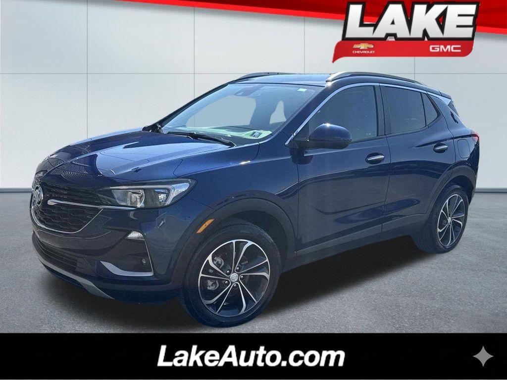 2023 Buick Encore GX Select in Sapphire Metallic — front three-quarter view