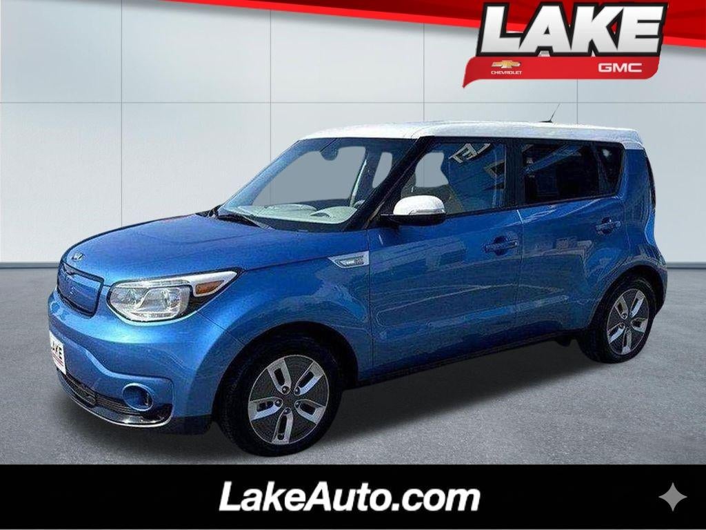 2017 Kia Soul EV EV in Caribbean Blue — front three-quarter view
