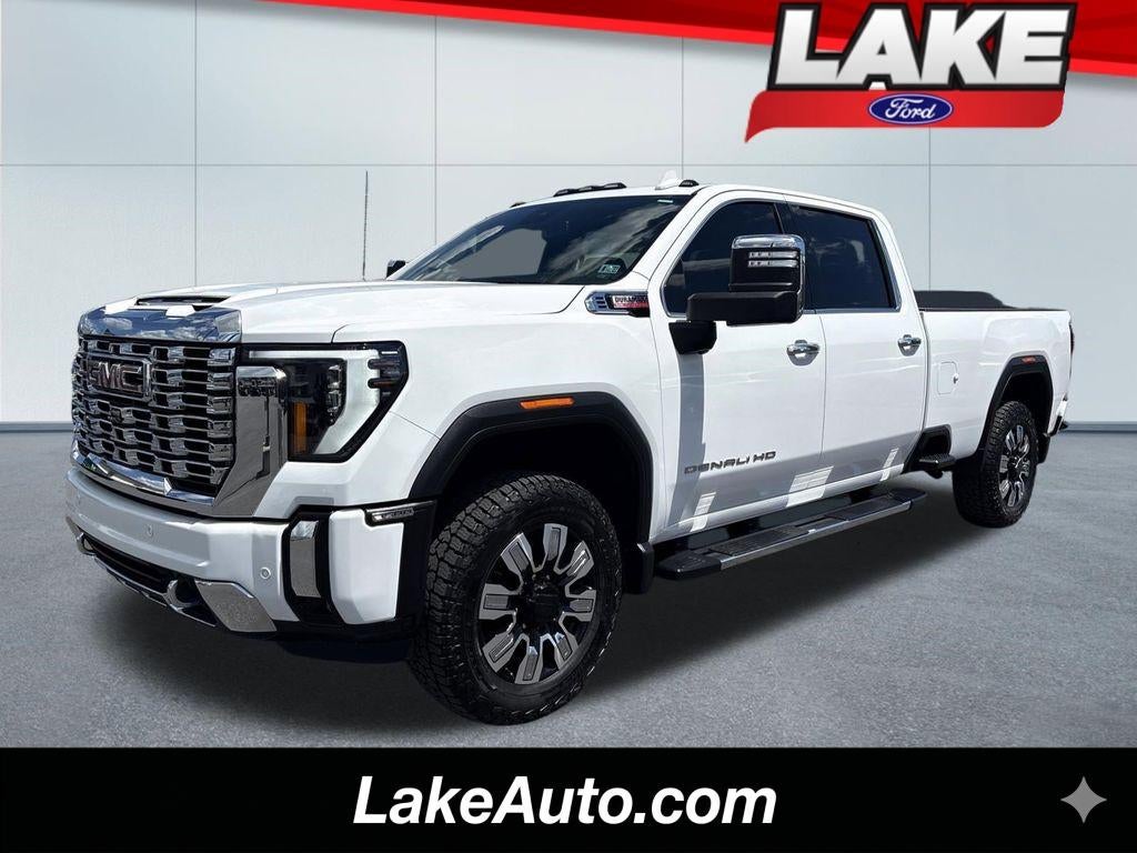 2024 GMC Sierra Denali in Summit White — front three-quarter view
